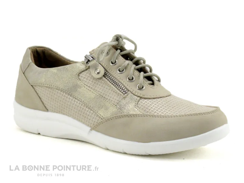 Achat chaussures Sweet R Femme Basket, vente Sweet R MELONEC Beige - Basket Femme fermeture zippee et lacet