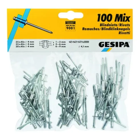 Assortiment de rivets POP 100 pces GESIPA