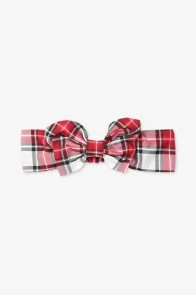 Bandeau à carreaux tartan et noeud bébé