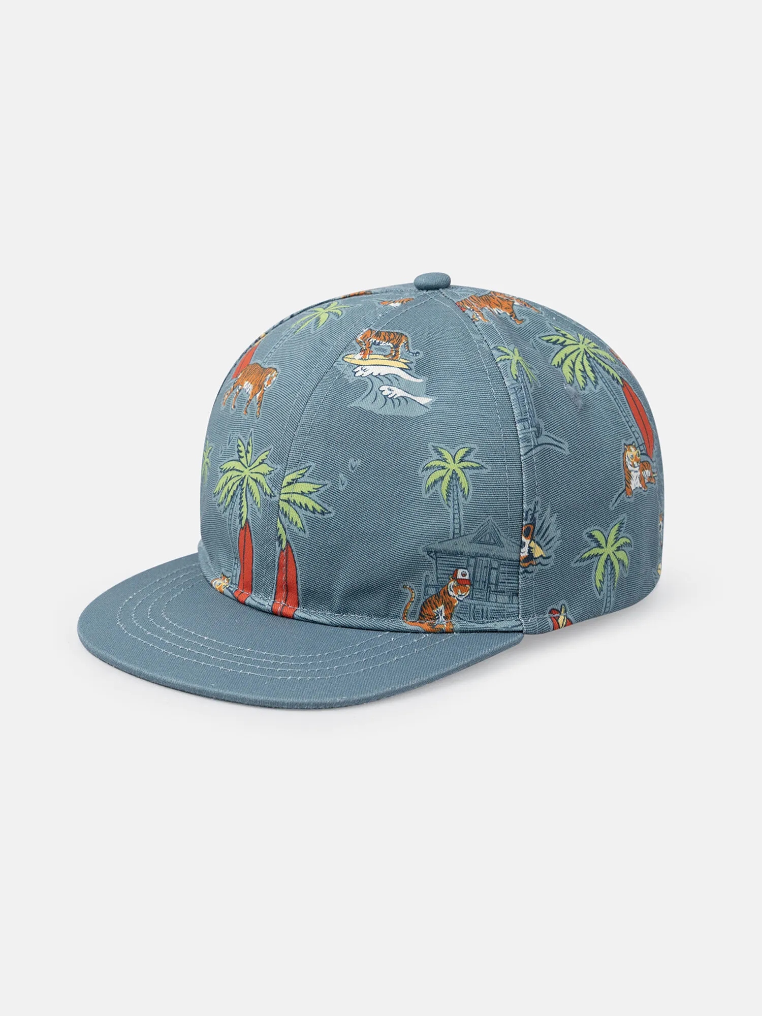 Casquette bleue avec imprimés