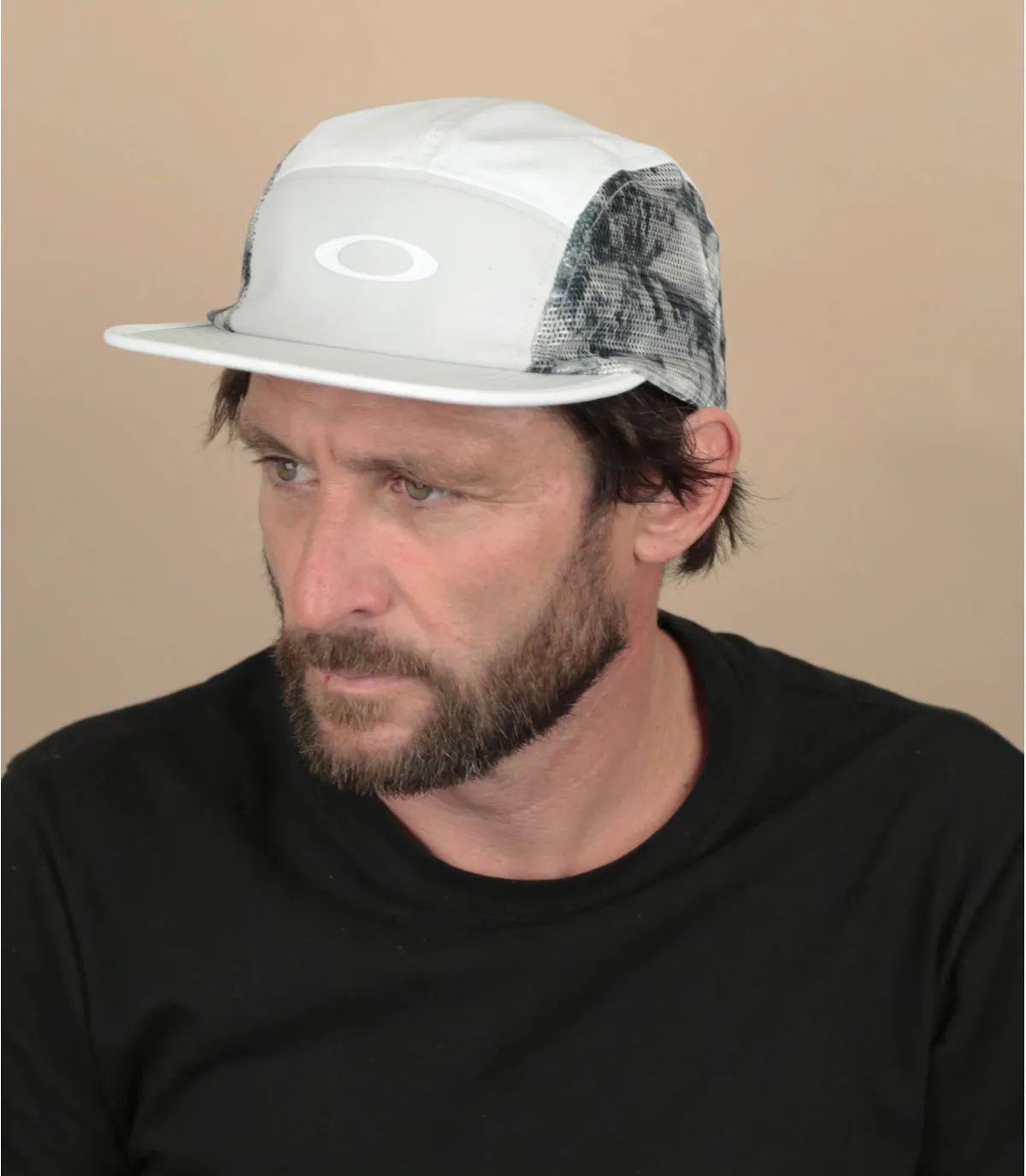 Casquette five panel grise blanche - Casquette Latitude Arc white Oakley : Headict