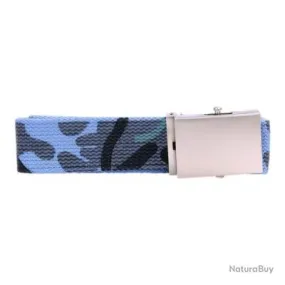 Ceinture toile 30mm avec boucle chromée (Couleur Camouflage Bleu ciel)