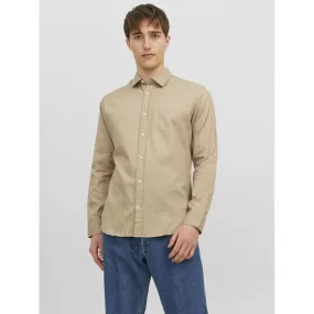 Chemise à carreaux homme beige en coton | 3 Suisses