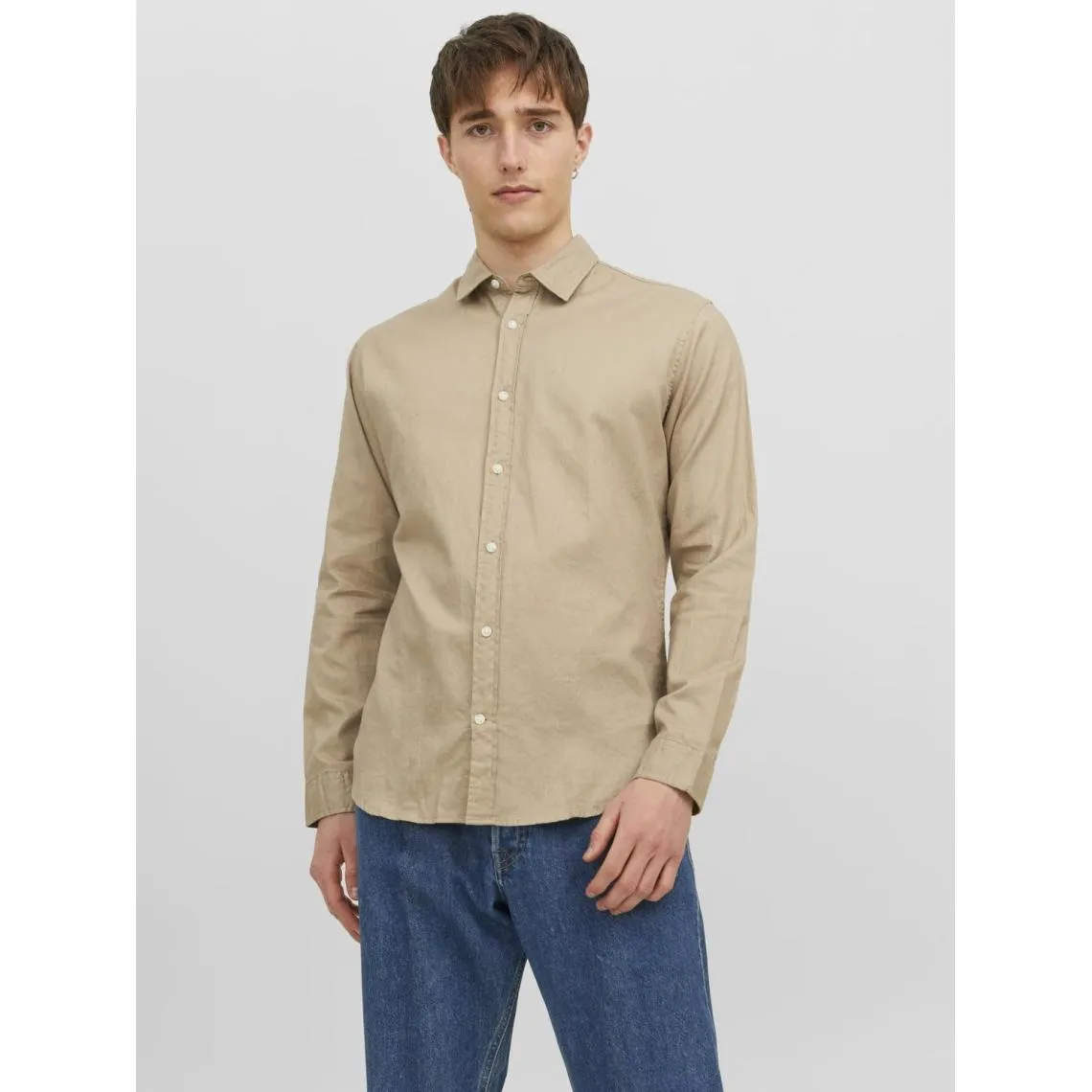 Chemise à carreaux homme beige en coton | 3 Suisses