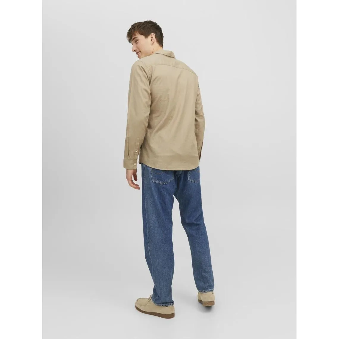 Chemise à carreaux homme beige en coton | 3 Suisses