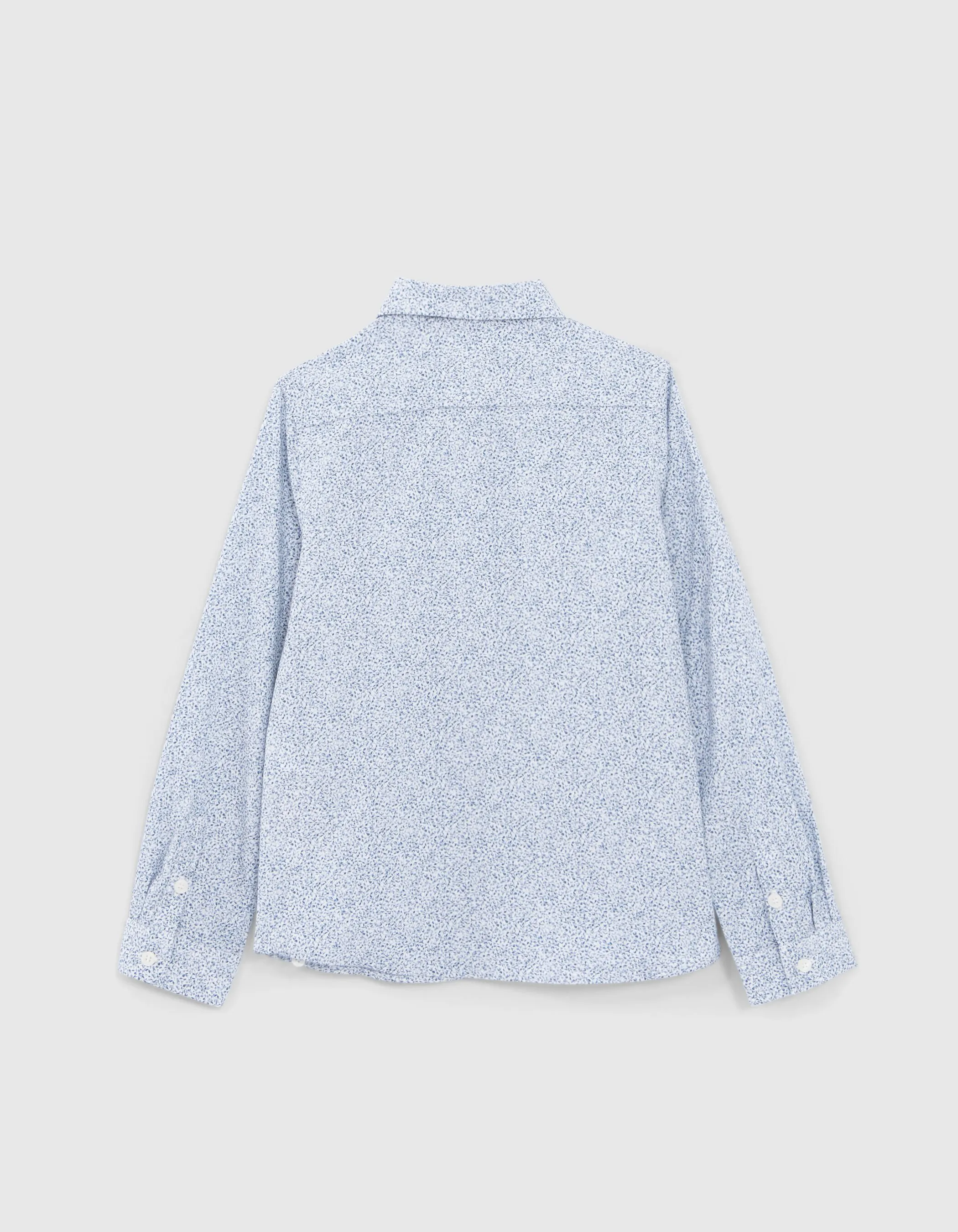 Chemise bleue imprimé feuilles minimalistes garçon