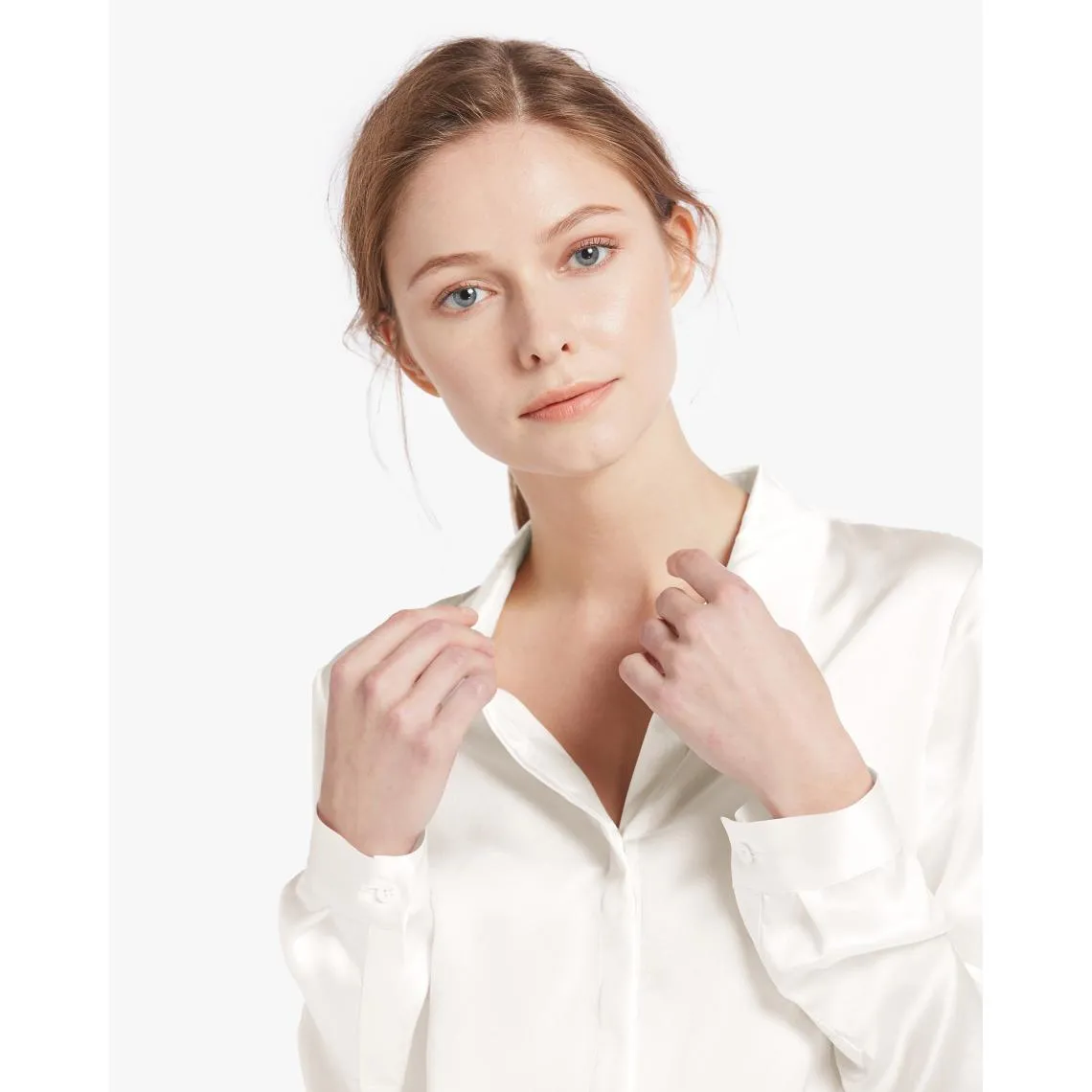 Chemise en soie boutonnée Blanc  | 3 Suisses