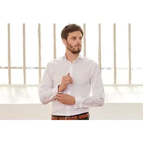 Chemise homme blanche à boutons de manchette Albertino Classic