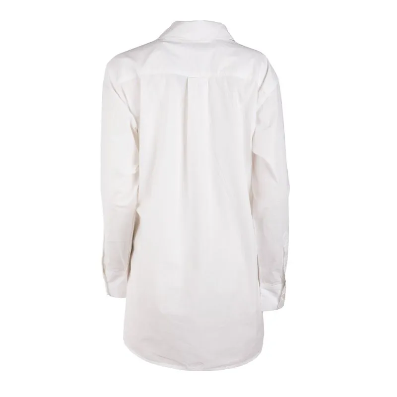 Chemise longue coton blanche regular Femme TOMMY HILFIGER à prix 