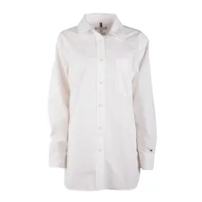 Chemise longue coton blanche regular Femme TOMMY HILFIGER à prix 