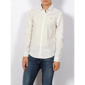 Chemise manches longues logo brodé blanc homme - Sunvalley | wimod