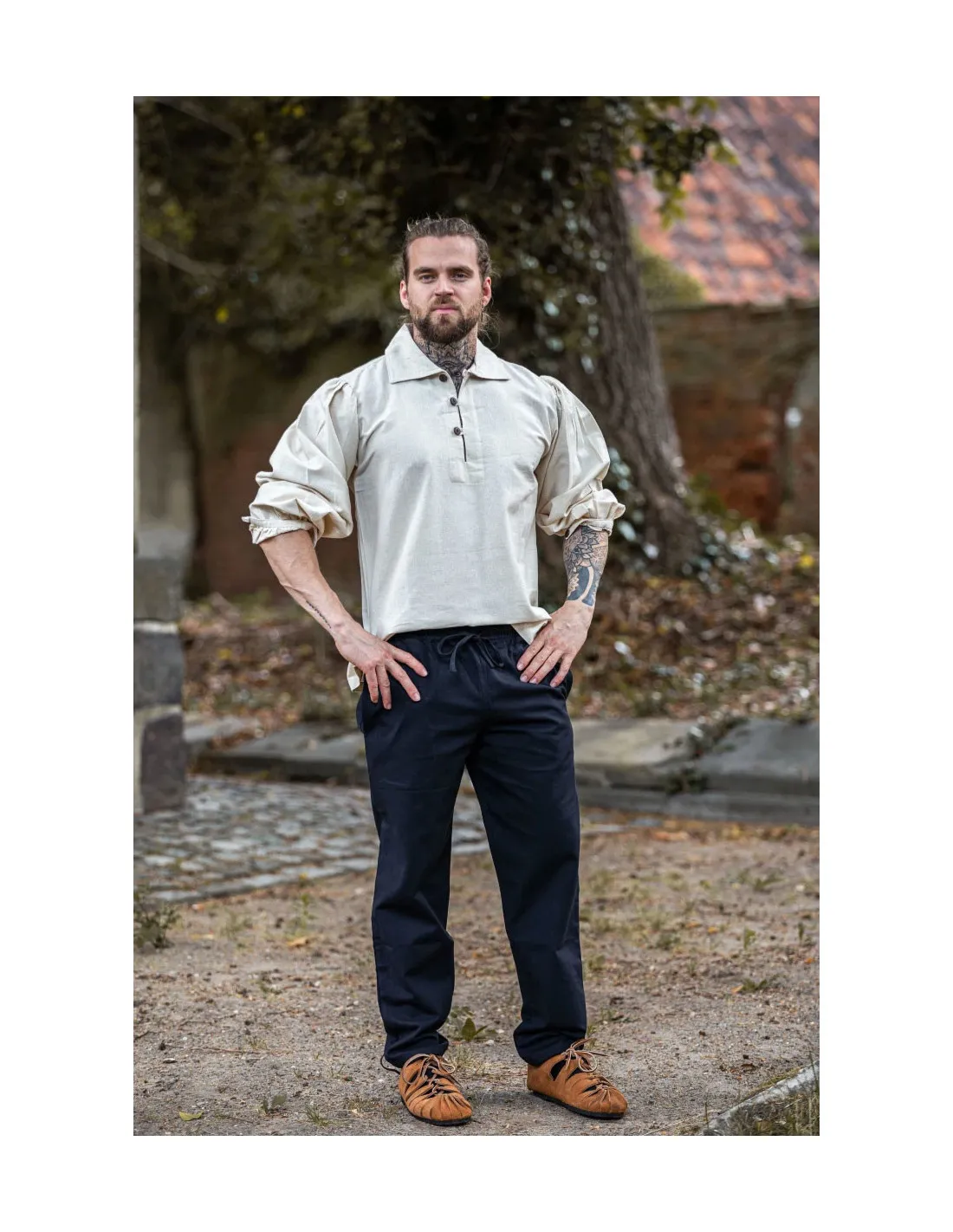 Chemise médiévale modèle Ferdinand, blanc naturel ⚔️ Boutique Épées