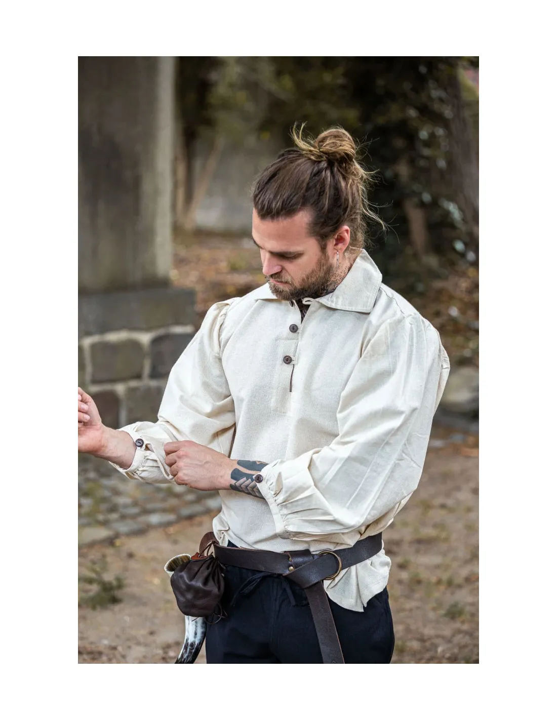 Chemise médiévale modèle Ferdinand, blanc naturel ⚔️ Boutique Épées