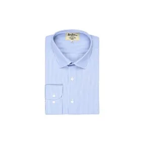 Chemise à fines rayures bleues - Col français Aubertin Classic