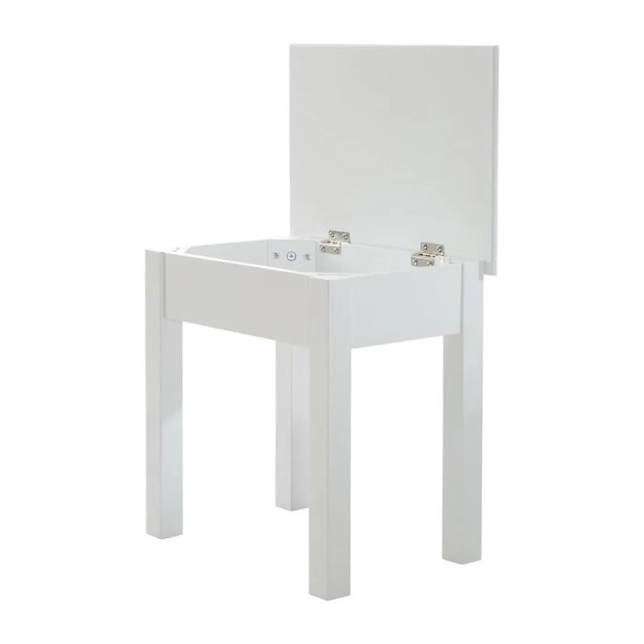 Coiffeuse Enfant ROBA avec 3 Miroirs et Tabouret - Blanc - Bois Massif - Meuble de Chambre blanc - Roba