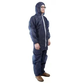 Combinaison jetable à cagoule bleue marine | Vêtements usage unique