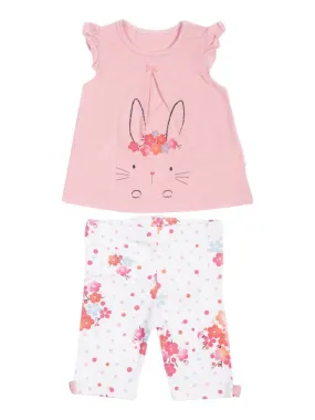 Ensemble t-shirt et pantalon bébé , CLAIRE Kitikate - Rose