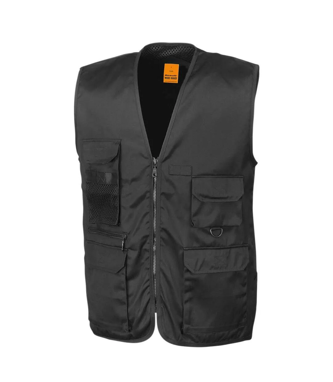 Gilet adventure safari adulte noir WORK-GUARD by Result