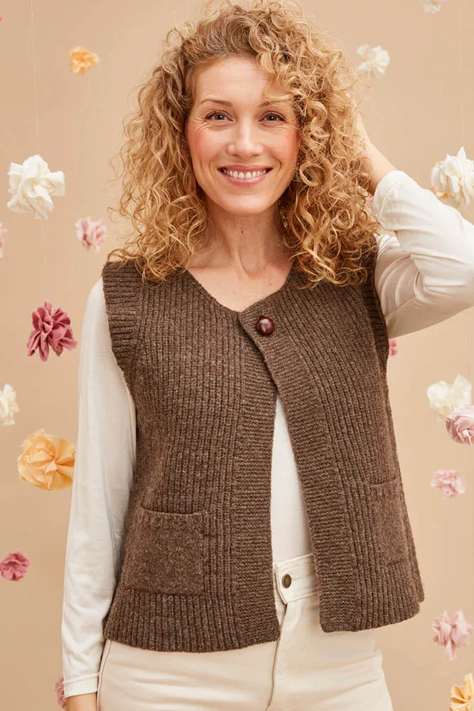 Gilet en laine mérinos d'Arles sans manches pour femme