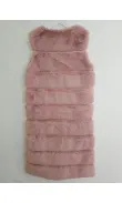 Gilet rose fausse fourrure, sans manches -  Morango, vêtements pour femme