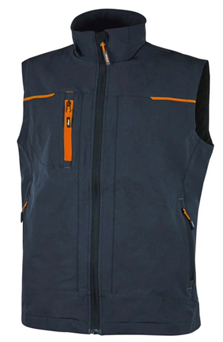 Gilet sans manches - Homme - UPPE181 - bleu deep et orange 