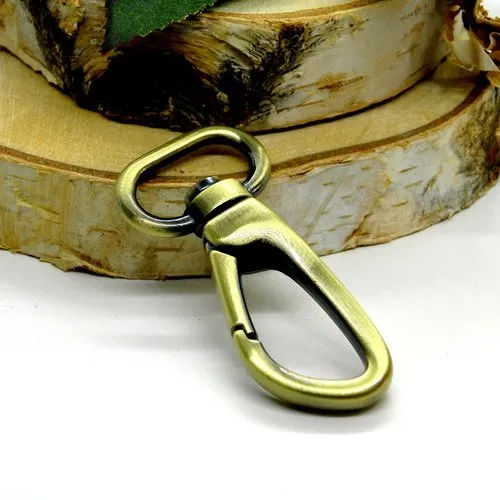Gros fermoir bronze mousqueton pivotant, mousqueton bronze