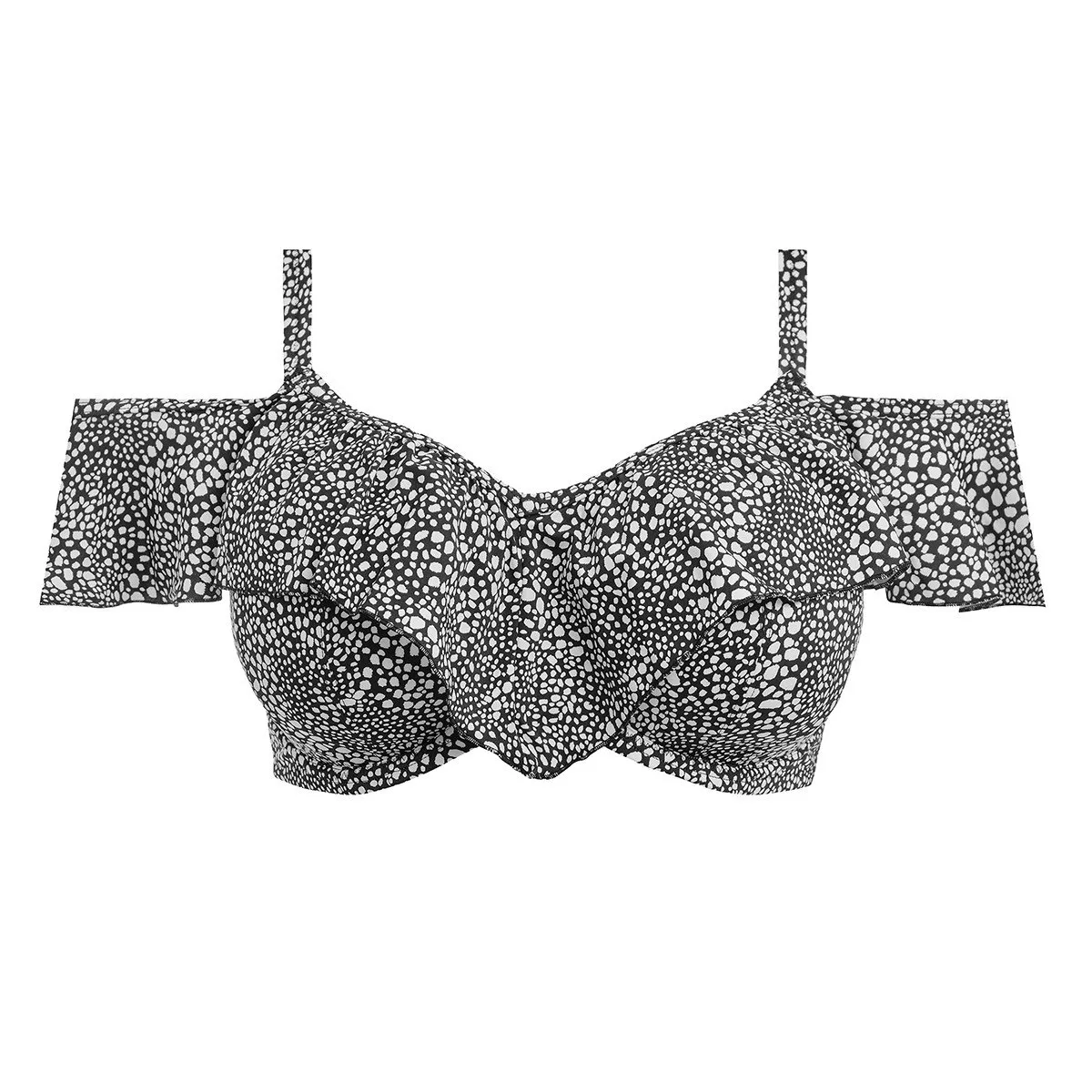 Haut de maillot à volants avec armatures Pebble cove noir Elomi Swim