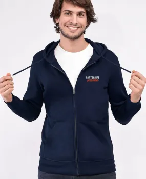 Hoodie zippé homme Partenaire particulier (brodé)