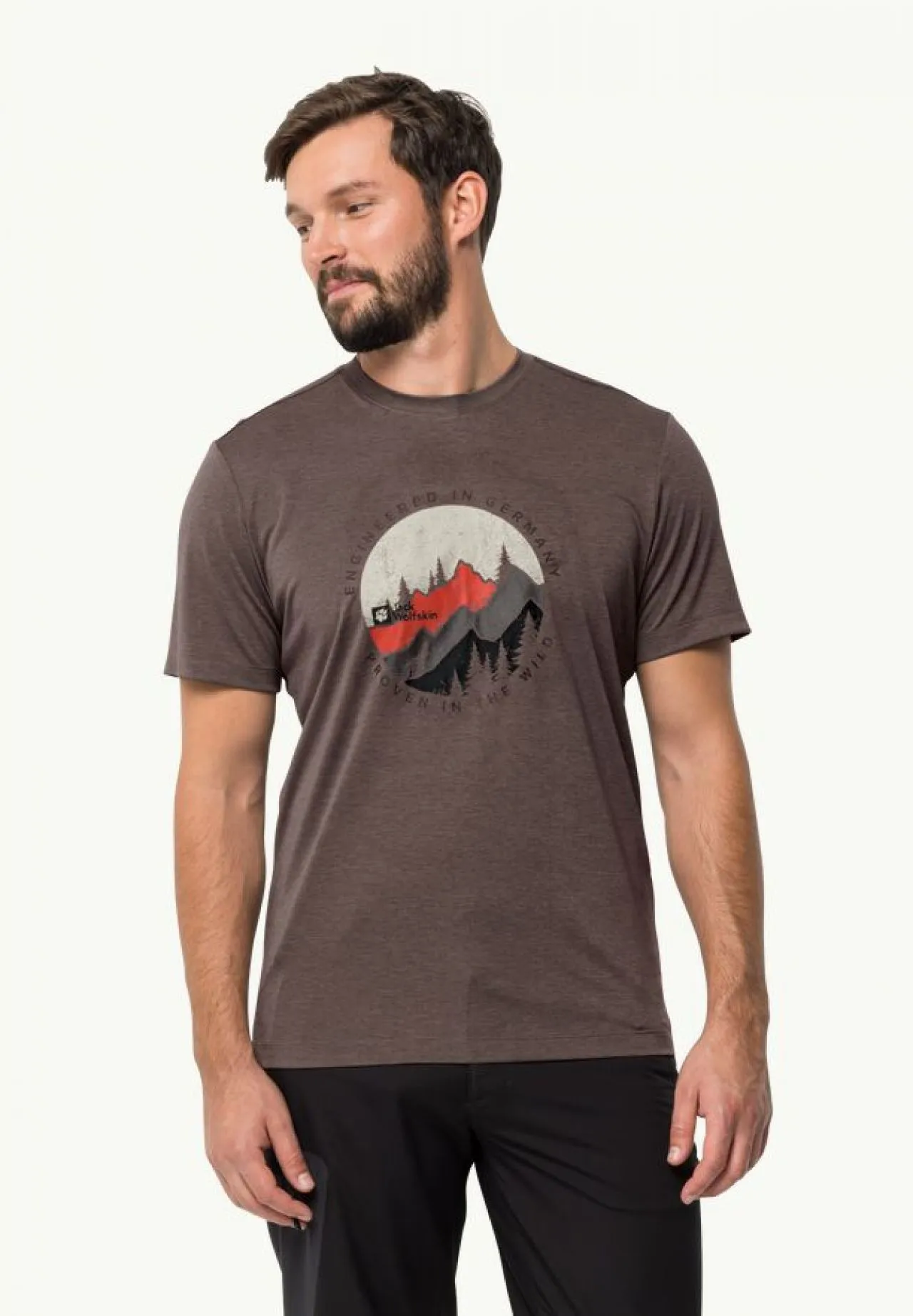 JACK WOLFSKINS HIKKING SS TEE RED EARTH Tee shirt de randonnée