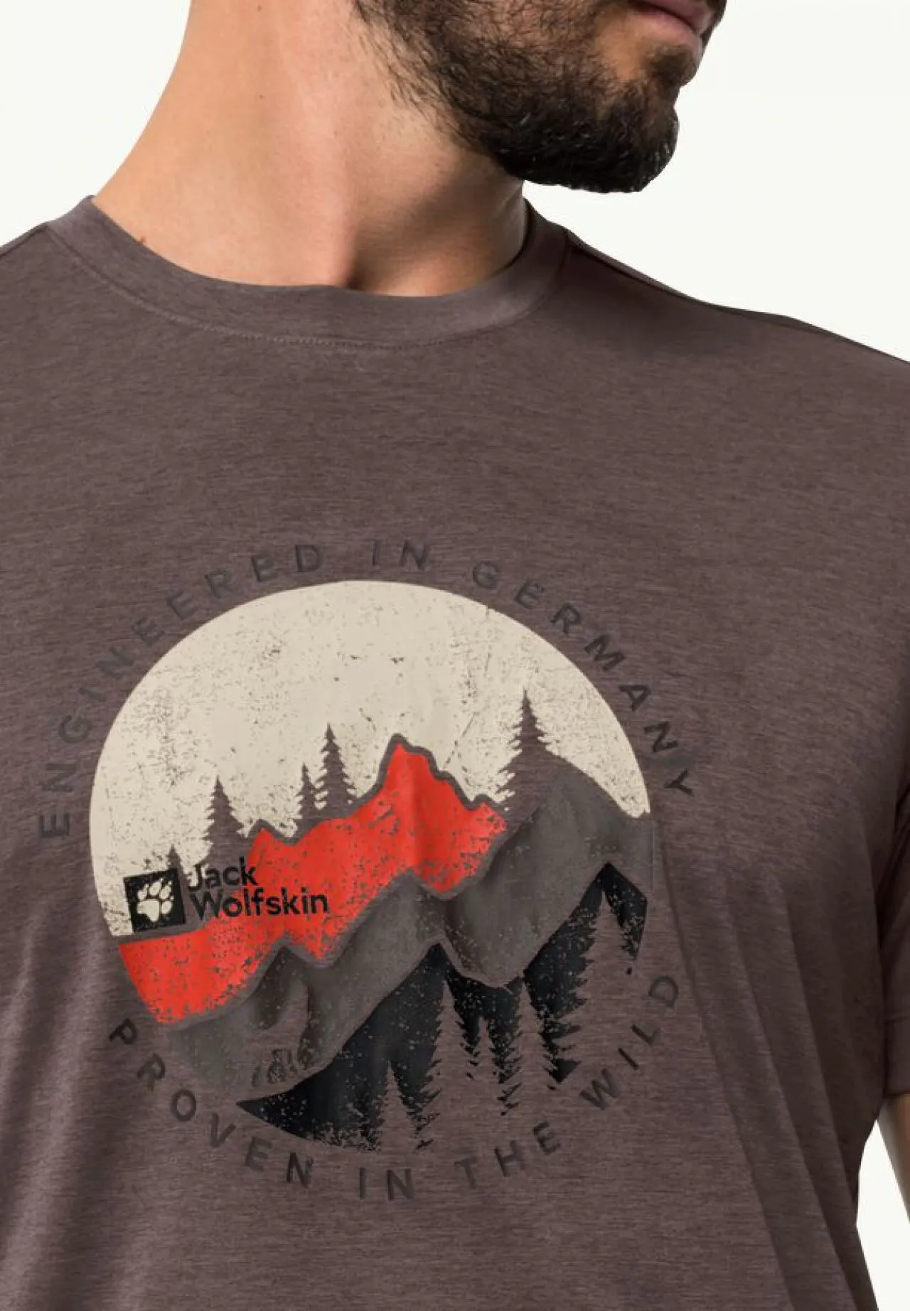 JACK WOLFSKINS HIKKING SS TEE RED EARTH Tee shirt de randonnée