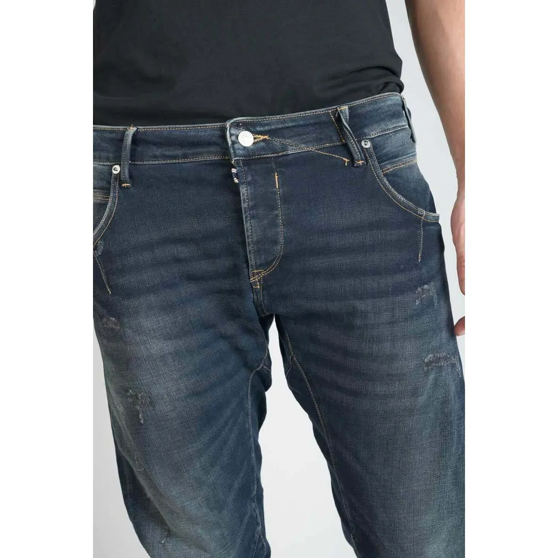 Jeans tapered 903, longueur 34 bleu en coton Owen | 3 Suisses