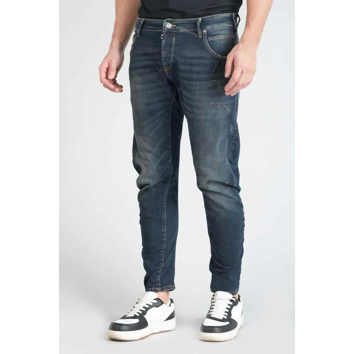 Jeans tapered 903, longueur 34 bleu en coton Owen | 3 Suisses