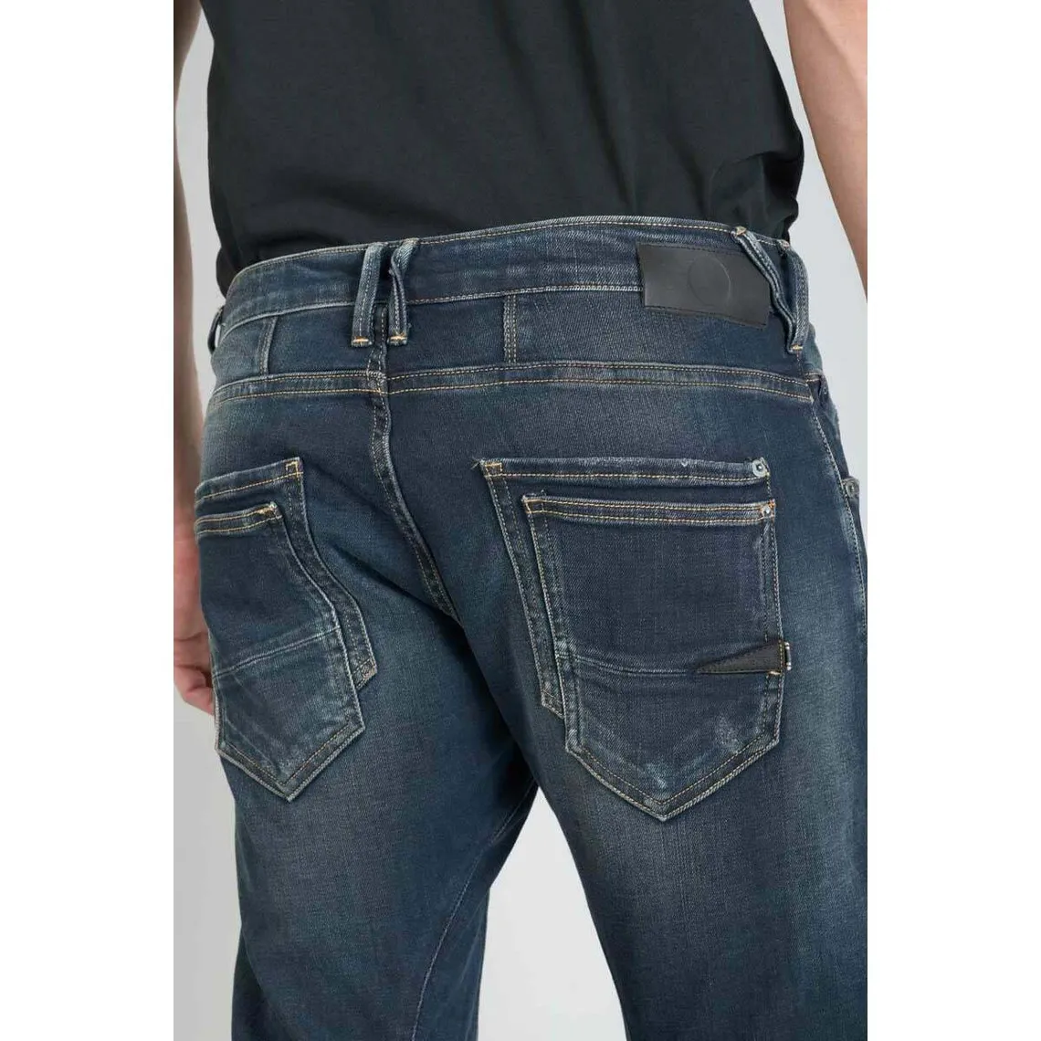 Jeans tapered 903, longueur 34 bleu en coton Owen | 3 Suisses