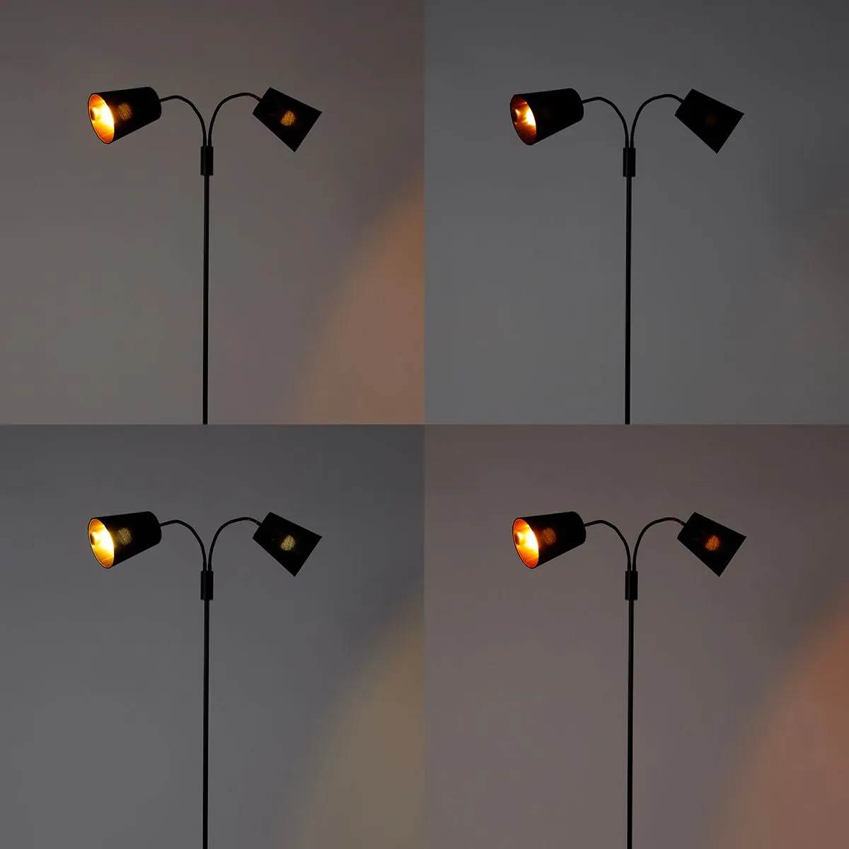 Lampadaire intelligent noir avec 2 WiFi P45 - Carmen