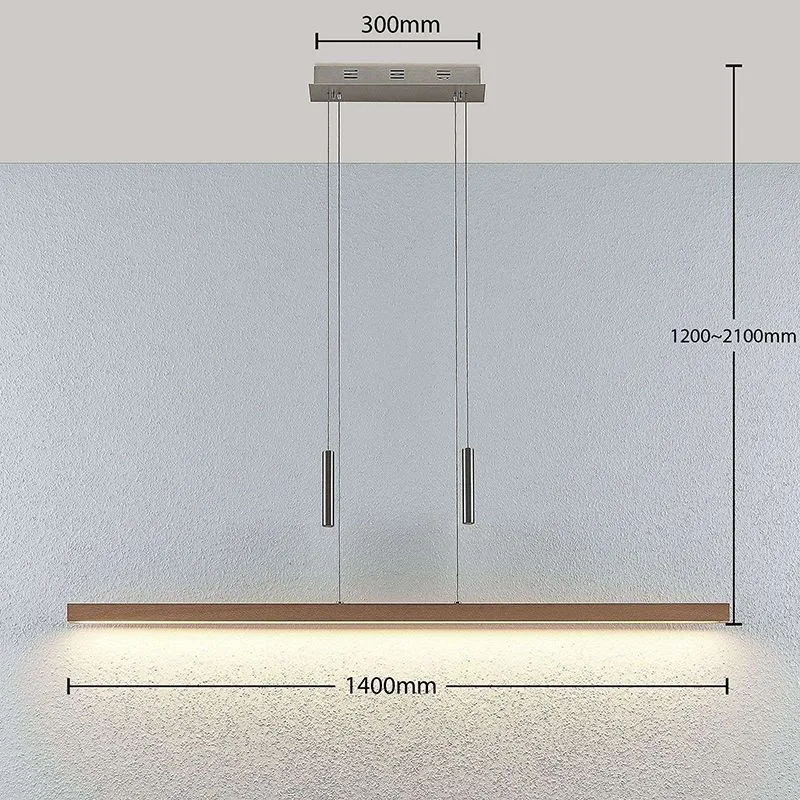 Lampe à suspension rurale en bois avec LED - Tamlin