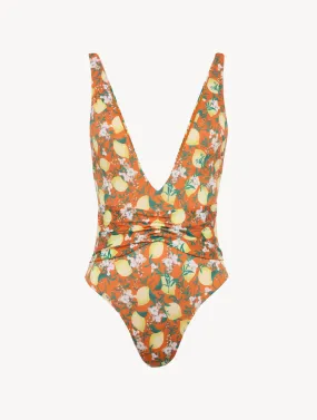 Maillot de bain imprimé orange