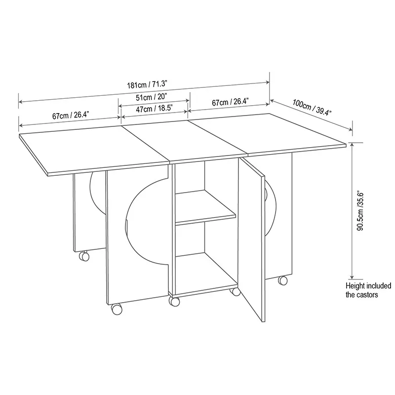 Meuble table de coupe de couture