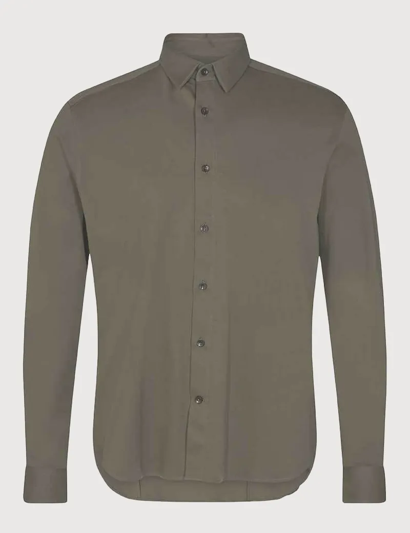 Mos Mosh - Chemise Homme Marco Crunch Jersey Toffee - Boutiques Seven's