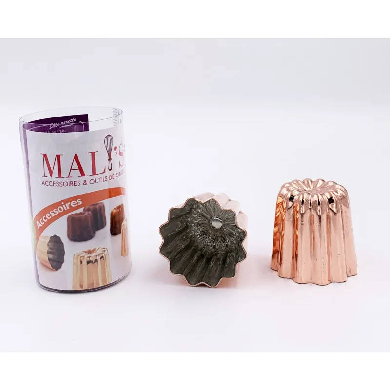 Moule à Canelé Bordelais Cuivre D4.5 H45 Les 4