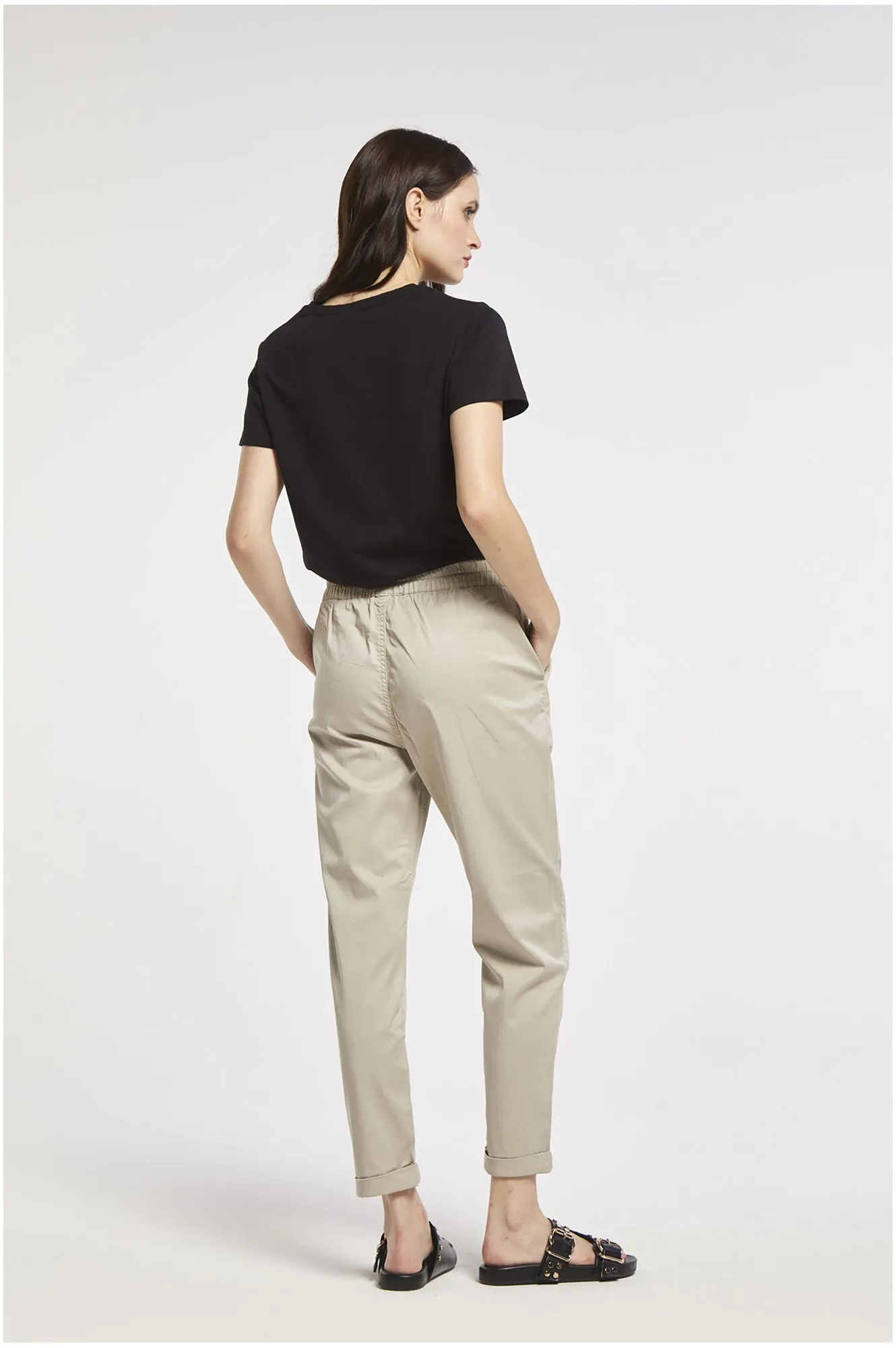 pantalon chino en tencel plaster - CafèNoir