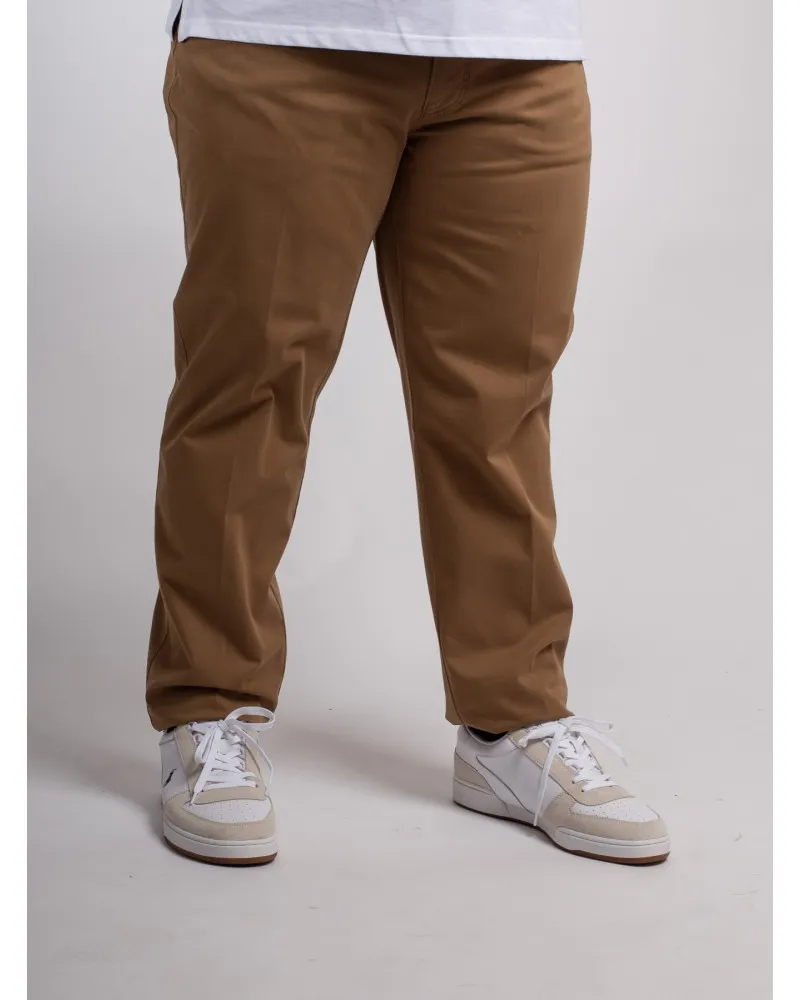 Pantalon chino Maneven grande taille noisette - Size-factory