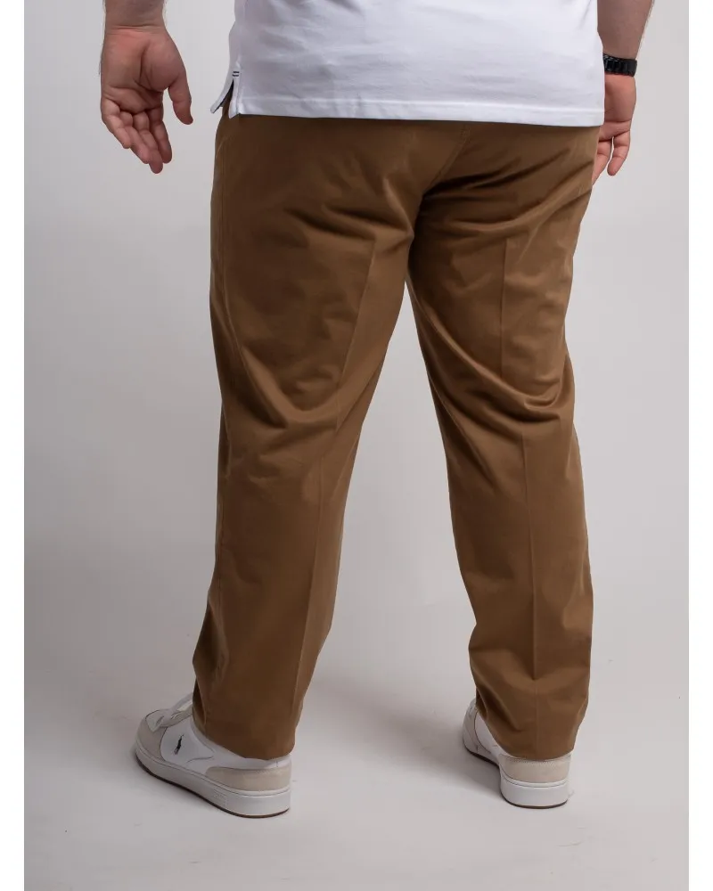 Pantalon chino Maneven grande taille noisette - Size-factory