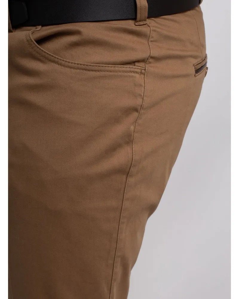 Pantalon chino Maneven grande taille noisette - Size-factory