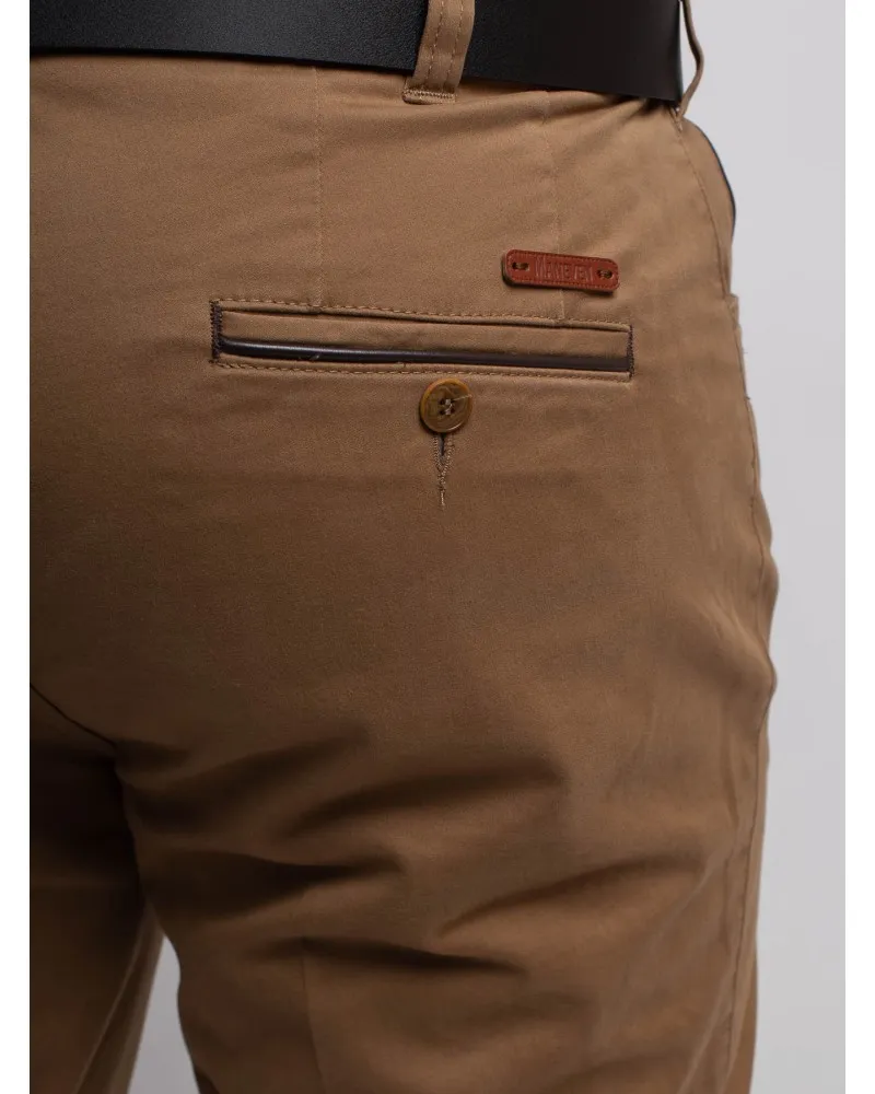 Pantalon chino Maneven grande taille noisette - Size-factory