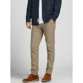 Pantalon chino Slim Fit Beige en coton Logan Jack & Jones - Pantalon Homme sur MenCorner