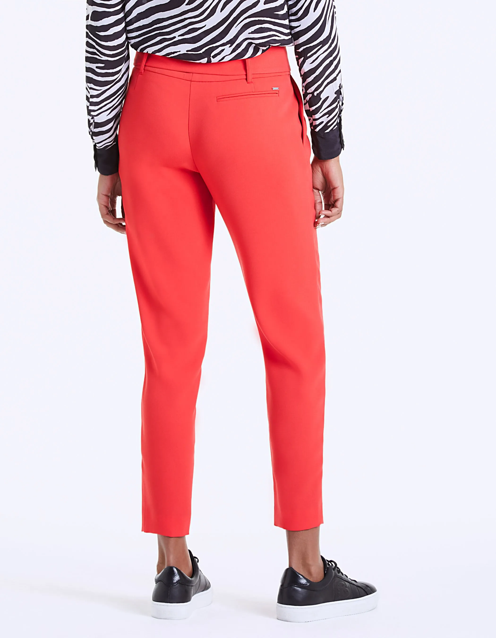 Pantalon en crêpe taille haute et ceinture femme