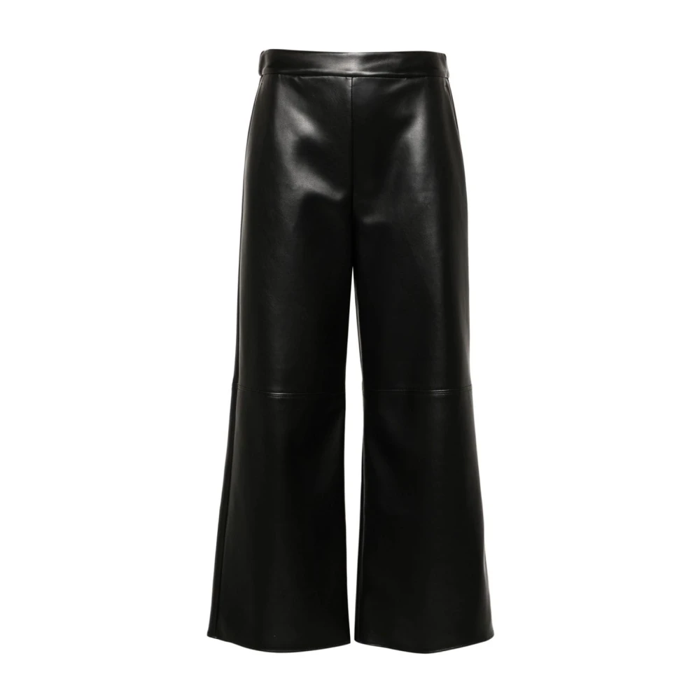 Pantalon Noir En Similicuir Jambe Droite