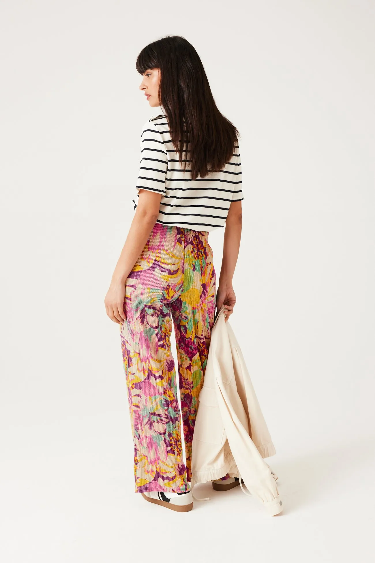 Pantalon pailleté à fleurs - Imprimé multicolore