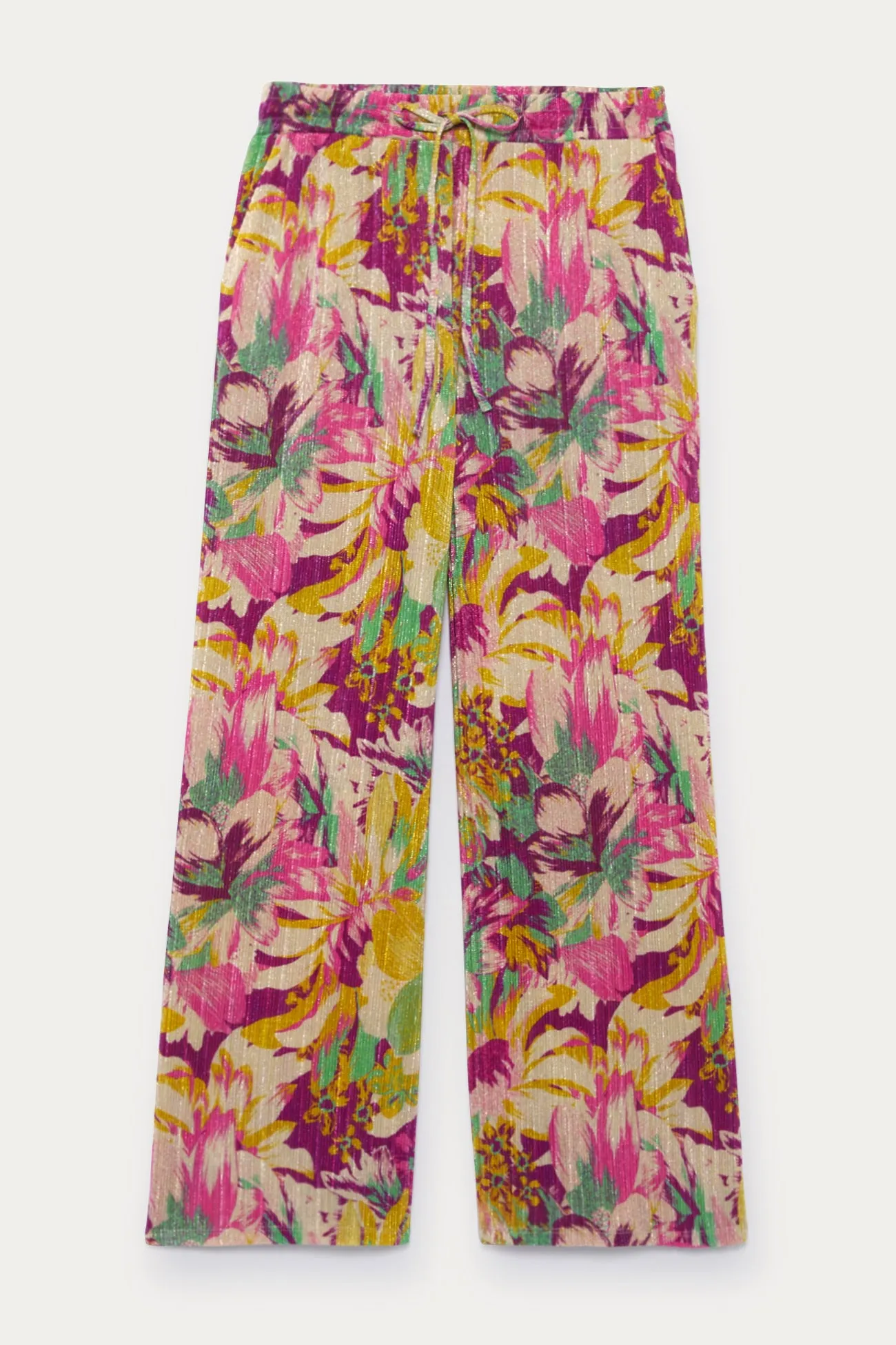 Pantalon pailleté à fleurs - Imprimé multicolore