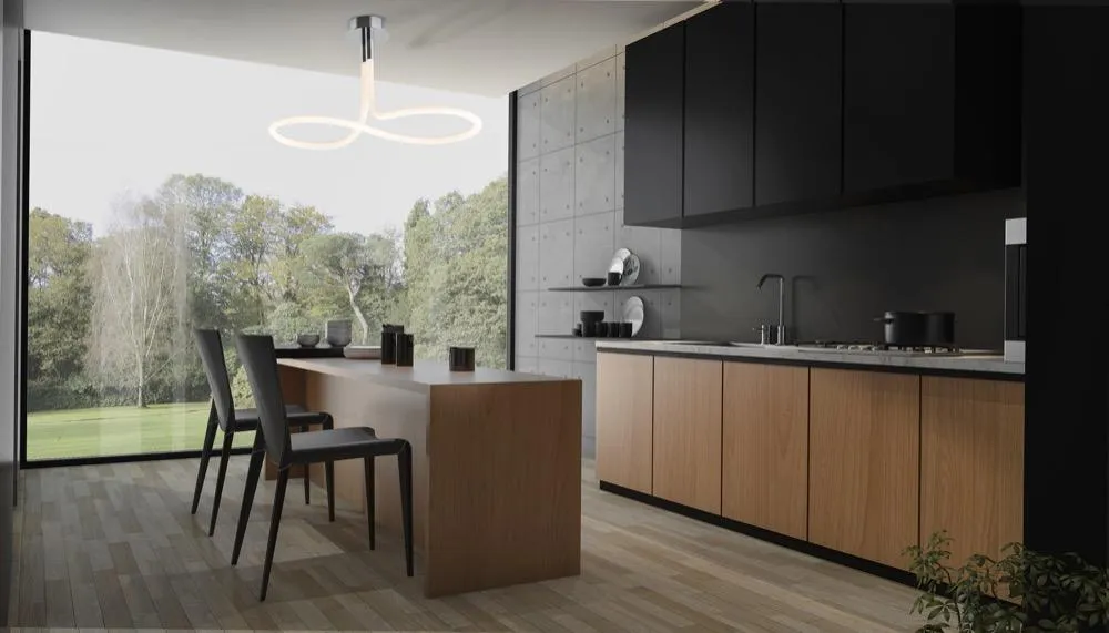 Plafonnier led Mantra Nur line Chrome Acier